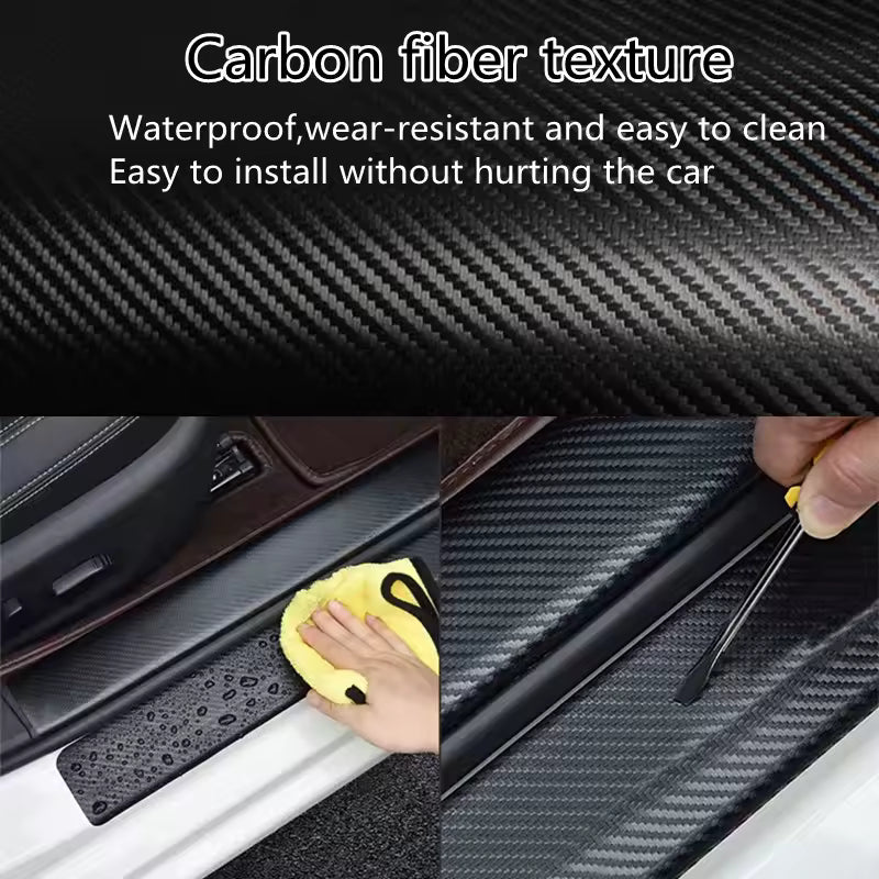 Carbon Fiber Car Door Sill Protection Tape – Scratch-Resistant Waterproof Guard (1–5M)